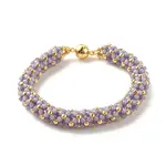 Glass Seed Beaded Bracelet with Brass Magnetic Clasp