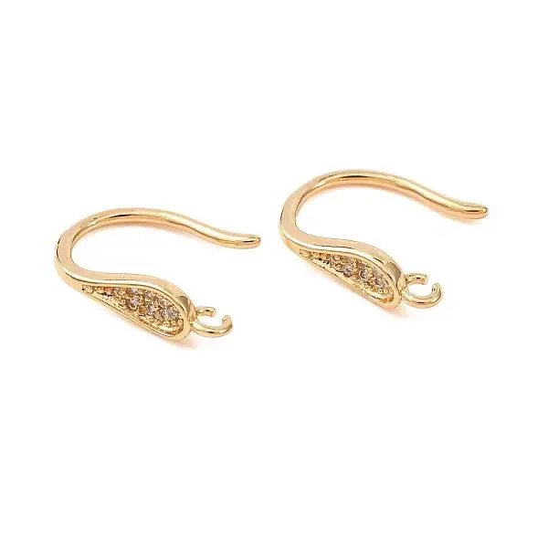 Brass Micro Pave Cubic Zirconia Earring Hooks
