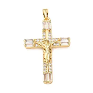 Easter Brass Micro Pave Clear Cubic Zirconia Pendants