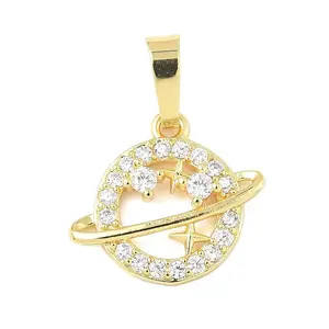 Brass Micro Pave Cubic Zirconia Pendants