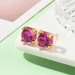 Square Brass Micro Pave Cubic Zirconin Stud Earrings