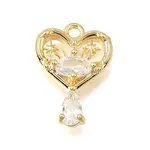Brass Micro Pave Clear Cubic Pendants