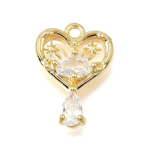 Brass Micro Pave Clear Cubic Pendants