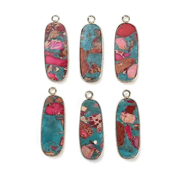 Dyed Synthetic Imperial Jasper Pendants