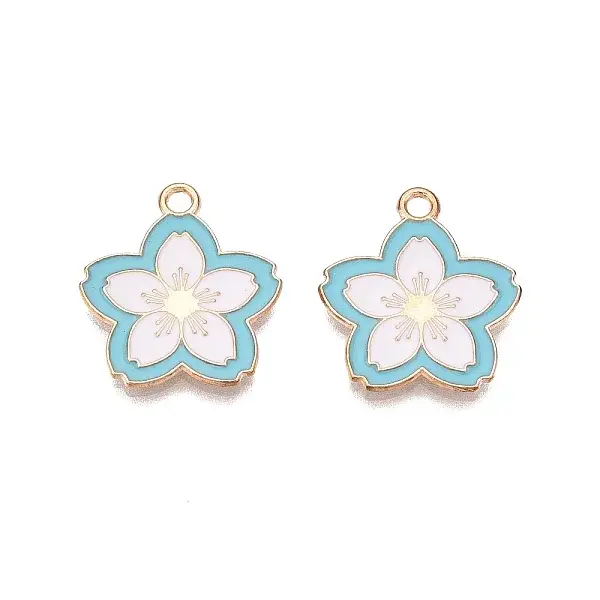 Light Gold Plated Alloy Enamel Pendants