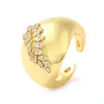 Brass Micro Pave Cubic Zirconia Cuff Rings