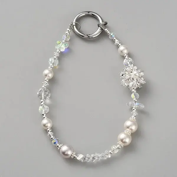 Crystal Alloy & Artificial Pearl Mobile Straps