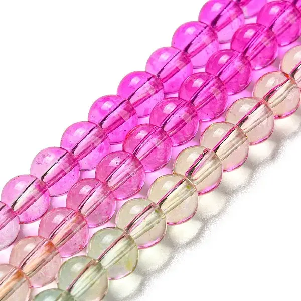 Dyed & Heated Synthetic Quartz Beads Strands