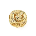 Brass Micro Pave Cubic Zirconia Beads