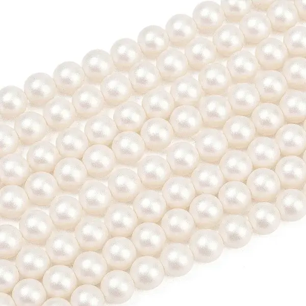 Frosted Glass Pearl Beads Strands