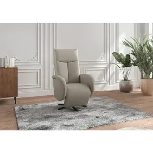 Sit & More RELAXAČNÍ KŘESLO, kůže, šedá