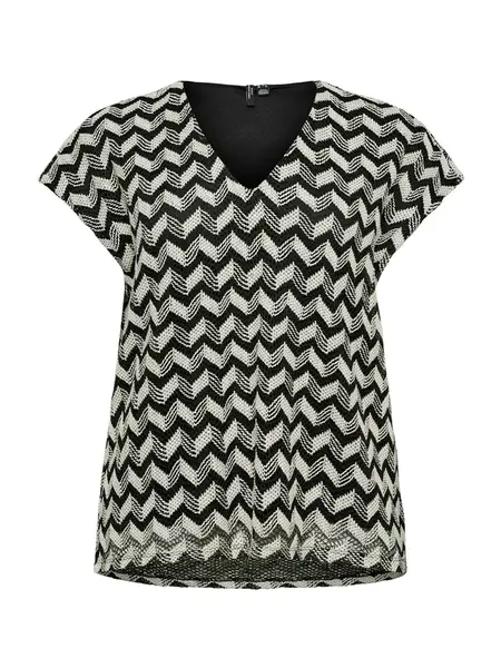 Vero Moda Curve Blúzka 'VMCTIKKA'  krémová / čierna