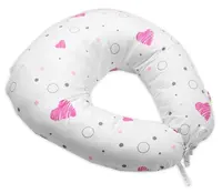 Baby Nellys Kojící polštář/podkova, bavlna, I love Girl  růžová/bílá