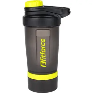 Fitforce SHAKER 500 ML Plastová láhev s ocelovou kuličkou, černá, velikost 500 ML