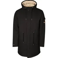 ALPINE PRO GEON Pánský zateplený kabát, černá, velikost