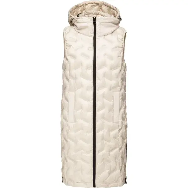 s.Oliver RL OUTDOOR WAISTCOAT Dlouhá vesta s prošíváním, béžová, velikost