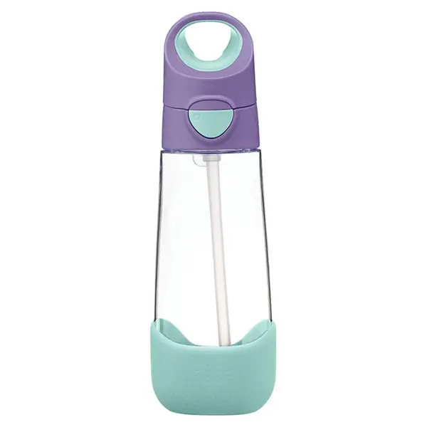 B.BOX Fľaša na pitie so slamkou lilac pop 9m+ 600 ml