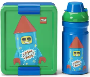 LEGO Rocket svačinový set (láhev a box) - modrá/zelená
