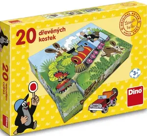 Dřevěné kostky Krtek a doprava – 20 kostek