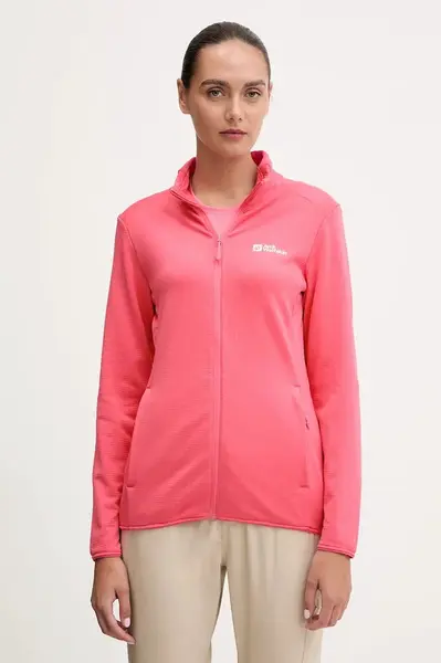 Sportovní mikina Jack Wolfskin Kolbenberg růžová barva, hladká, A63965
