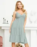 Resti Women's Green Knee-Length Summer Dress - Clothing