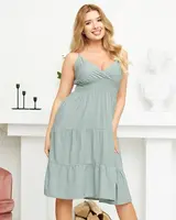 Resti Women's Green Knee-Length Summer Dress - Clothing