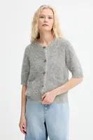 Vlněný kardigan MUNTHE LOCCA dámský, šedá barva, 253160025370
