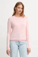 Svetr s přídavkem hedvábí United Colors of Benetton béžová barva, 1ZRED10CP