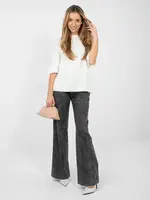 Ecru sveter s trojštvrťovými rukávmi