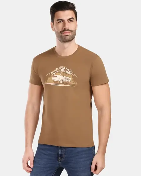 Pánské bavlněné tričko kilpi spacer-m hnědá 3xl