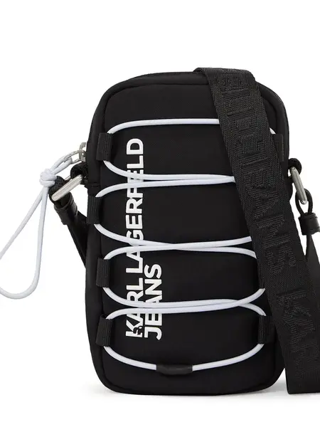 KARL LAGERFELD JEANS Taška cez rameno 'Pouch'  čierna / biela