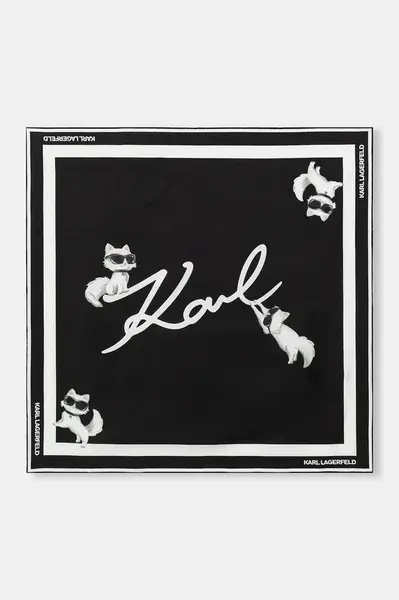 Hedvábný šátek Karl Lagerfeld IKON