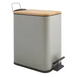 Spirella Spirella pedálový odpadkový kôš erik šedo-hnedá oceľ bambusové veko 5 l 10.22583