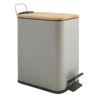 Spirella Spirella pedálový odpadkový kôš erik šedo-hnedá oceľ bambusové veko 5 l 10.22583