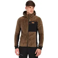 KILPI NORKA Pánská chlupatá fleecová mikina s kapucí, hnědá, velikost