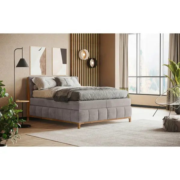 Livetastic POSTEL BOXSPRING, 160/200 cm, šedohnědá