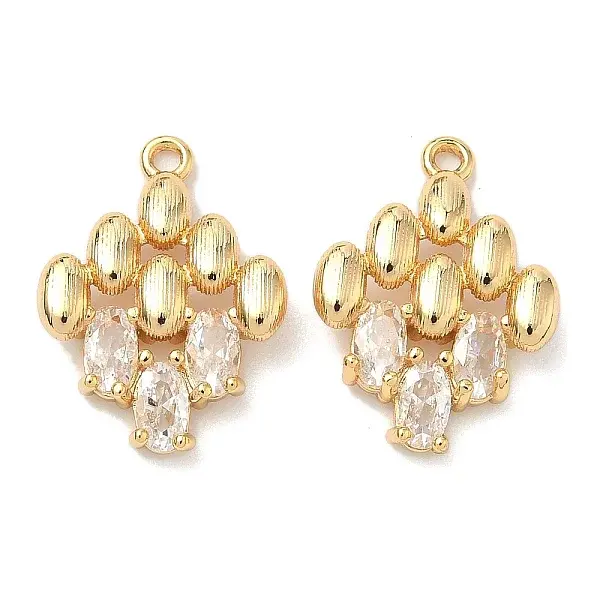 Brass Micro Pave Cubic Zirconia Pendants