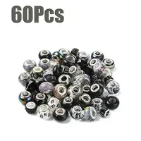 60Pcs Resin European Beads