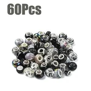 60Pcs Resin European Beads