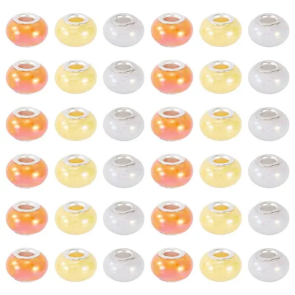 150Pcs Opaque Resin European Beads