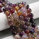 Faceted Natural Banded Agate Beads Strands