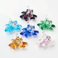 Handmade Lampwork Kitten Pendants