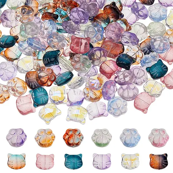120Pcs 2 Styles Glass Beads