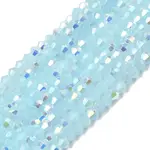 AB Color Plated Opaque Glass Beads Strands