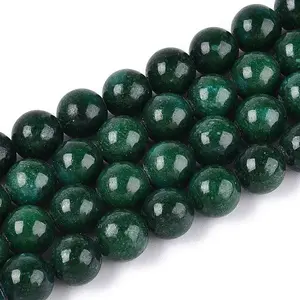 Dyed Natural Mashan Jade Round Beads Strands