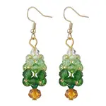 Stainless Steel Glass Dangle Earrings