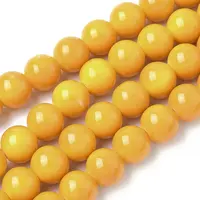 Baking Painted Glass Round Beads Strands