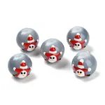 Christmas Theme Baking Painted Glass Beads