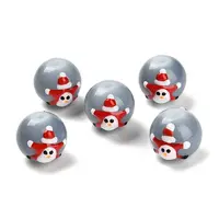 Christmas Theme Baking Painted Glass Beads