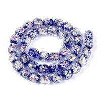 Handmade Foil Lampwork Beads Strands